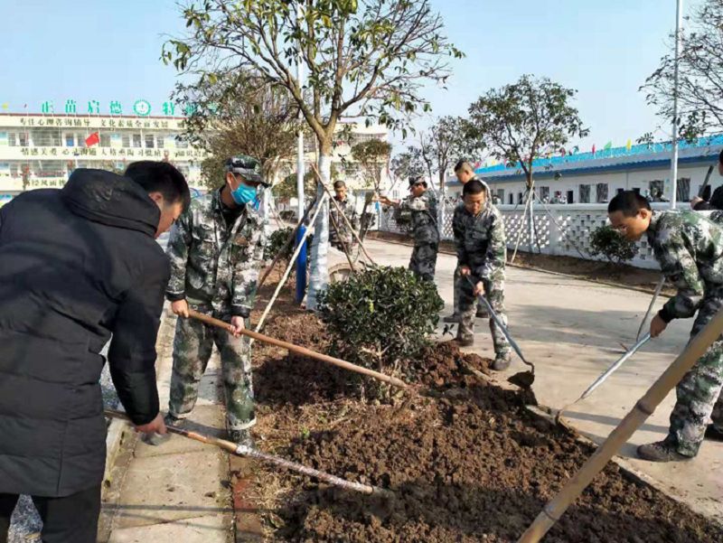 冬日暖阳 师生互动 创建最美校园